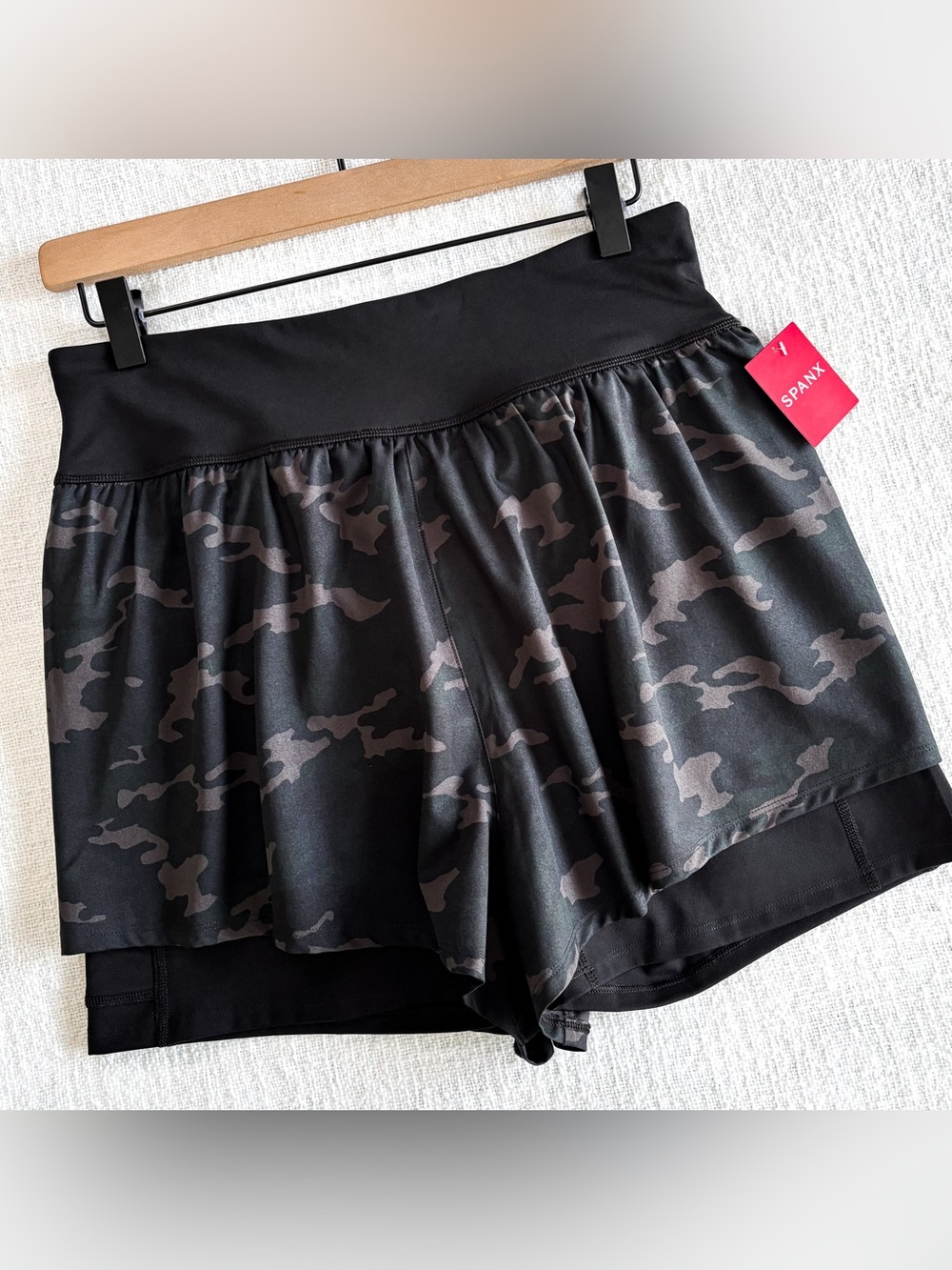 Spanx camo athletic shorts.